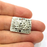 2 Silver Charms Antique Silver Plated Charms (26x20mm) G10297