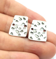 6 Silver Charms Antique Silver Plated Charms (22x17mm) G10307