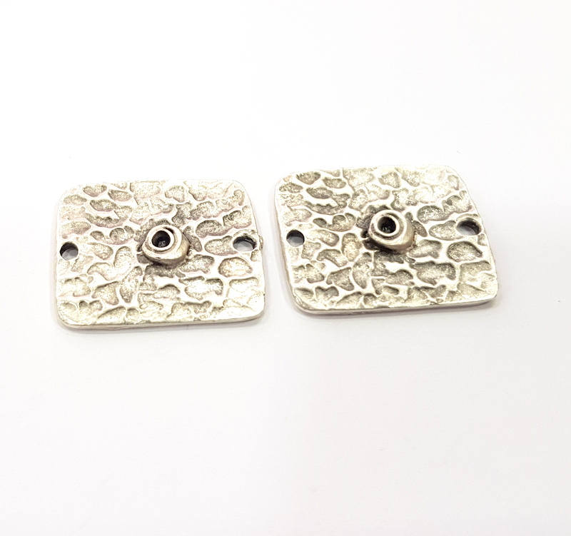 6 Silver Charms Antique Silver Plated Charms (24x19mm) G10310