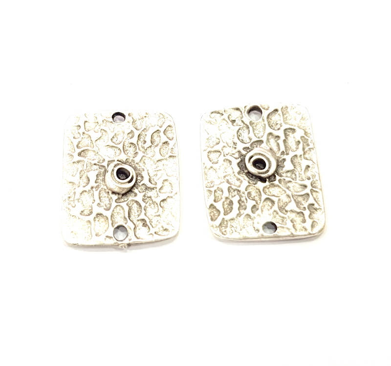 6 Silver Charms Antique Silver Plated Charms (24x19mm) G10310