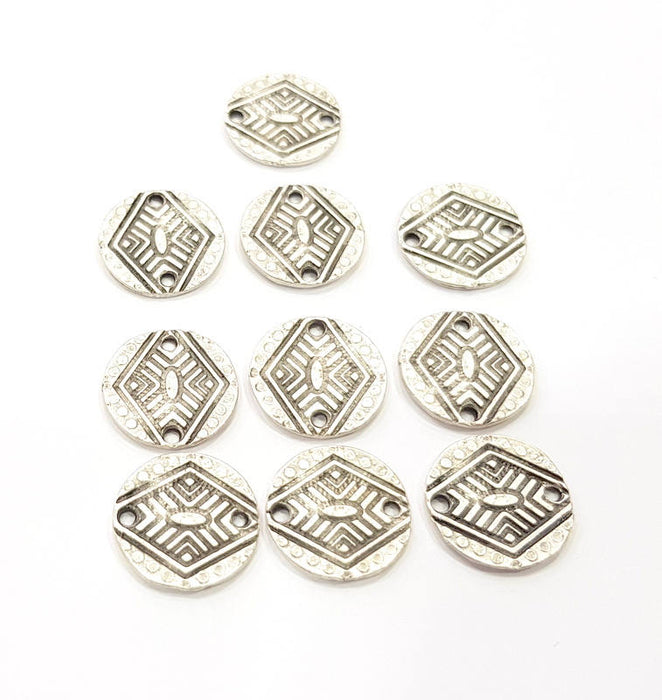 10 Silver Charms Antique Silver Plated Charms (16mm) G10314