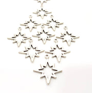 10 North Star Charms Antique Silver Plated Charms (26x22mm) G10319