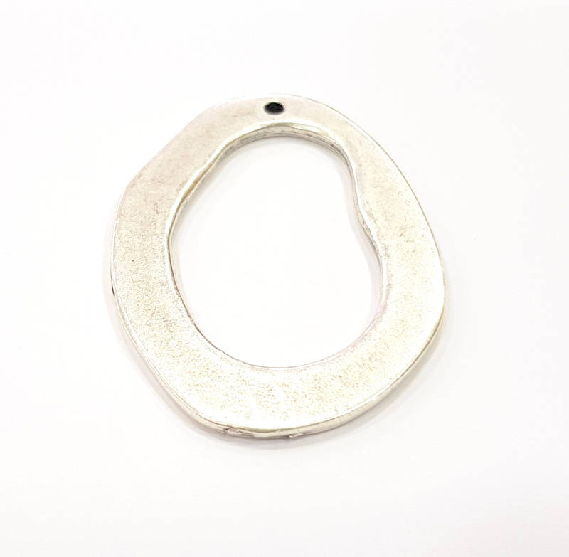 Silver Pendant Antique Silver Plated Charms (52x38mm) G10321