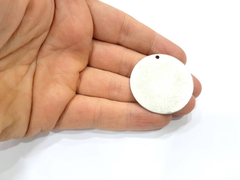 2 Silver Charms Antique Silver Plated Charms (40mm) G10326