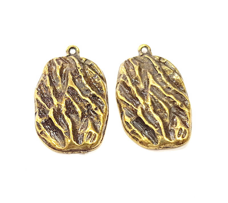 2 Antique Bronze Charm Antique Bronze Plated Charms (41x25mm) G14443