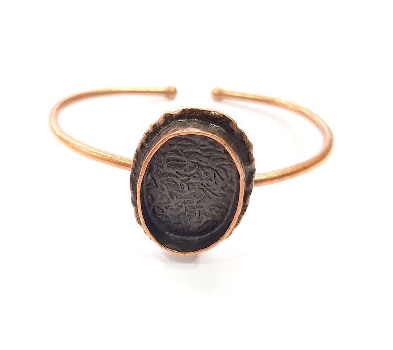 Copper Bracelet Blanks Bangle Blanks Cuff Blanks Adjustable Bracelet Blank Antique Copper Plated Brass (24x17mm Blanks ) G12014