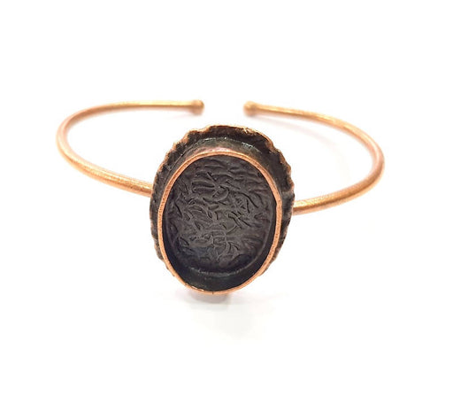 Copper Bracelet Blanks Bangle Blanks Cuff Blanks Adjustable Bracelet Blank Antique Copper Plated Brass (24x17mm Blanks ) G12014