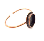 Copper Bracelet Blanks Bangle Blanks Cuff Blanks Adjustable Bracelet Blank Antique Copper Plated Brass (24x17mm Blanks ) G12014
