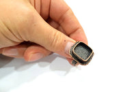 Copper Ring Settings inlay Ring Blank Mosaic Ring Bezel Base Cabochon Mountings (14 mm blank ) Antique Copper Plated Brass G12018