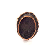 Copper Ring Settings inlay Ring Blank Mosaic Ring Bezel Base Cabochon Mountings (20x15 mm blank ) Antique Copper Plated Brass G12021