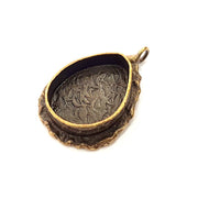 Antique Bronze Pendant Blank inlay Blank Mosaic Blank Resin Blank Bezel Base Mounting Antique Bronze Plated Brass ( 20x15mm blank) G12022