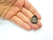 Antique Bronze Pendant Blank inlay Blank Mosaic Blank Resin Blank Bezel Base Mounting Antique Bronze Plated Brass ( 20x15mm blank) G12022
