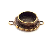 Antique Bronze Connector Pendant Blank inlay Blank Mosaic Blank Resin Bezel Base Mounting Antique Bronze Plated Brass (10mm blank) G12030