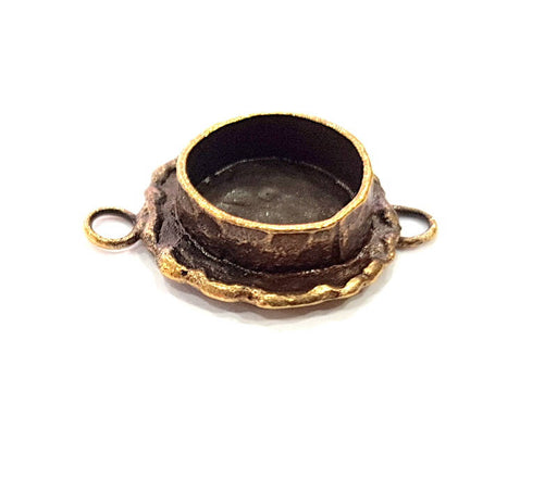 Antique Bronze Connector Pendant Blank inlay Blank Mosaic Blank Resin Bezel Base Mounting Antique Bronze Plated Brass (10mm blank) G12030