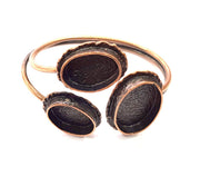Copper Bracelet Blanks Bangle Blanks Cuff Blanks Adjustable Bracelet Blank Antique Copper Plated Brass (25x18mm+18x13mm Blanks ) G12031