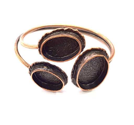 Copper Bracelet Blanks Bangle Blanks Cuff Blanks Adjustable Bracelet Blank Antique Copper Plated Brass (25x18mm+18x13mm Blanks ) G12031