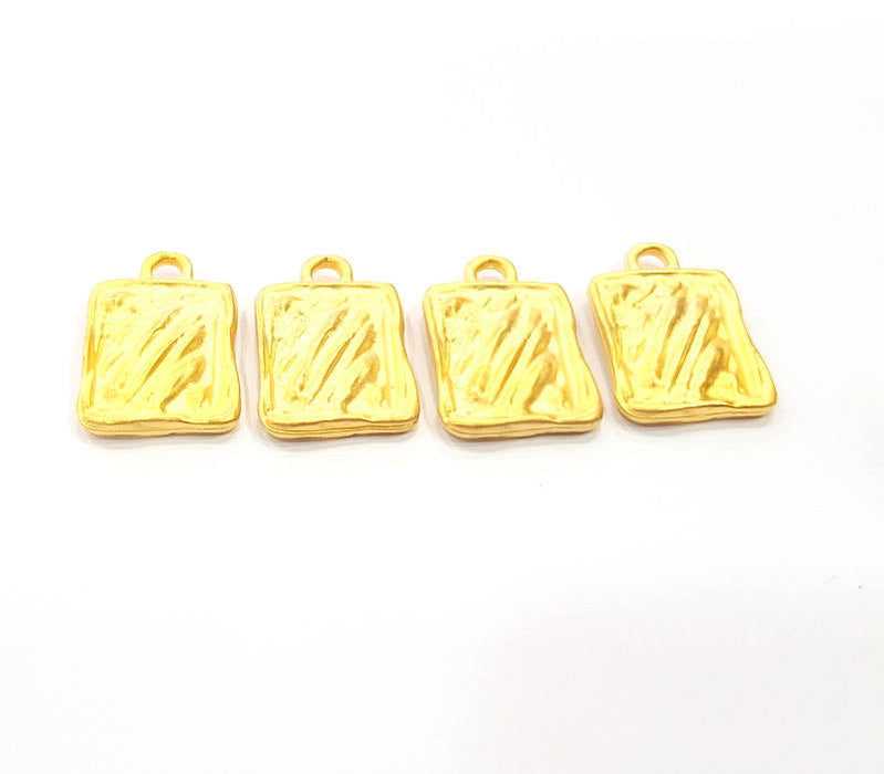 4 Gold Charm Gold Plated Charms  (21x14mm)  G10336