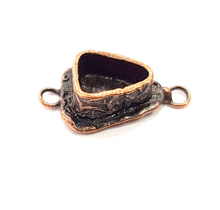 Antique Copper Connector Pendant Blank Mosaic Base Blank inlay Necklace Blank Resin Blank Mountings Copper Plated Brass (9x7mm ) G12036