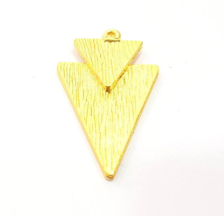 2 Triangle Pendant Gold Plated Pendant (40x23mm)  G10339