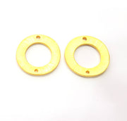 4 Circle Connector Charm Gold Plated Metal Charms  (23mm)  G10349