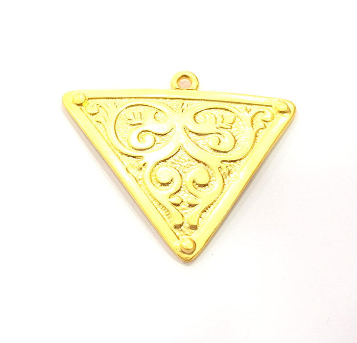 Patternet Triangle Pendant Gold Plated Metal Pendant (44x38mm)  G10350