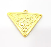 Patternet Triangle Pendant Gold Plated Metal Pendant (44x38mm)  G10350