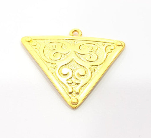 Patternet Triangle Pendant Gold Plated Metal Pendant (44x38mm)  G10350