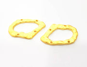 2 Cloud Connector Charm Gold Plated Metal Charms  (36x25mm)  G10351