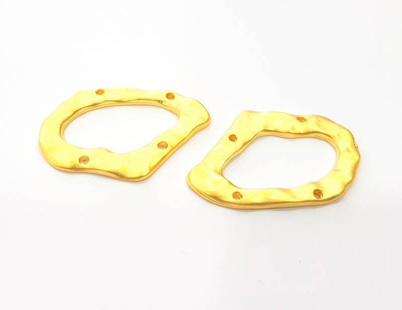 2 Cloud Connector Charm Gold Plated Metal Charms  (36x25mm)  G10351