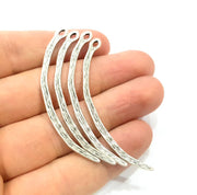 10 Silver Charms Antique Silver Plated Charms (61x3mm) G10356