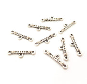 10 End Bar Antique Silver Plated Metal Findings (22x2mm) G10357