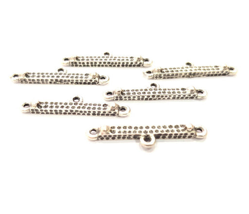 8 End Bar Antique Silver Plated Metal Findings (32x3mm) G16743