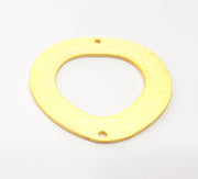 Large Hammered Circle Connector Charm Gold Plated Metal Charms  (40mm)  G10369