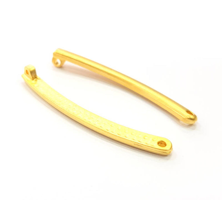 2 Gold Connector Gold Plated Metal Charms  (47x4mm)  G10372