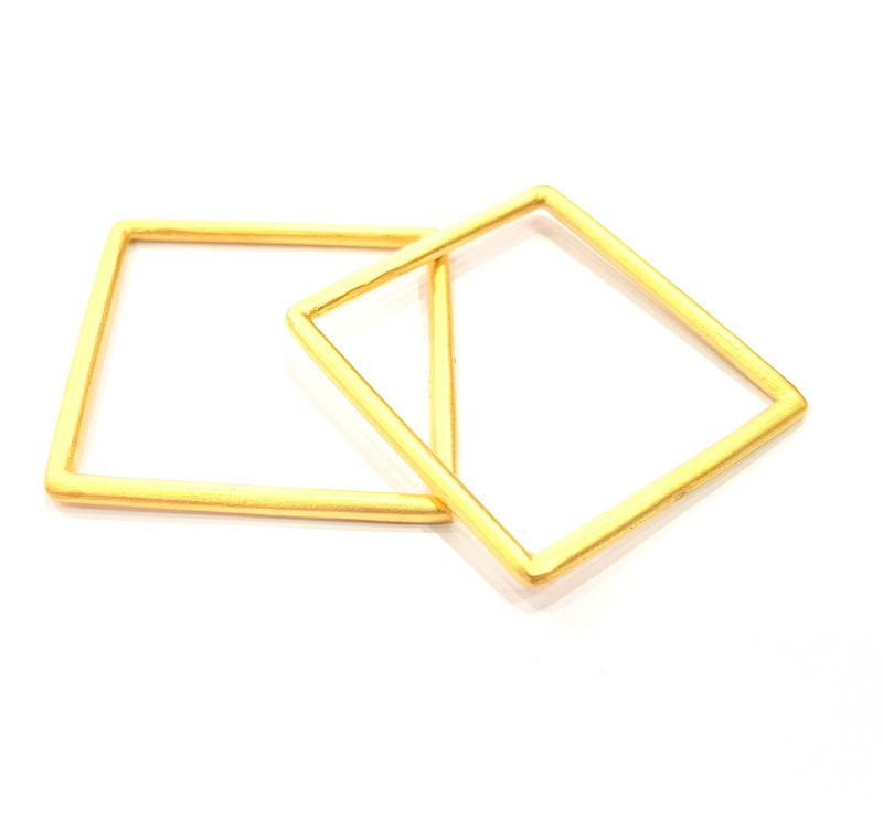 2 Square Frame Connector  Gold Plated Metal Connector  (42mm)  G10377