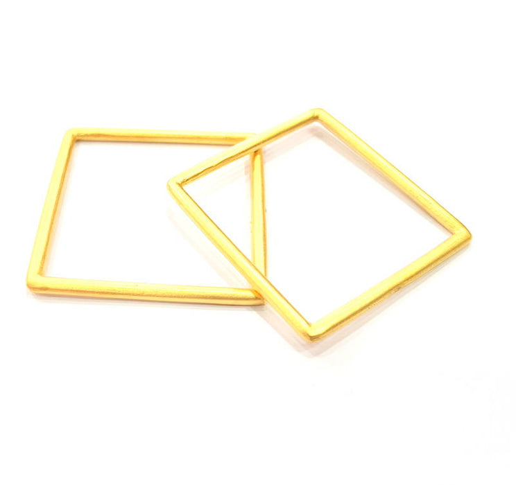 2 Square Frame Connector  Gold Plated Metal Connector  (42mm)  G10377