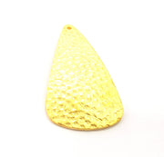 Hammered Sheet Pendant Gold Plated Metal Pendant (52x28mm)  G10384