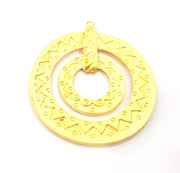 Large Circle Pendant Gold Plated Metal Pendant (57mm)  G10387