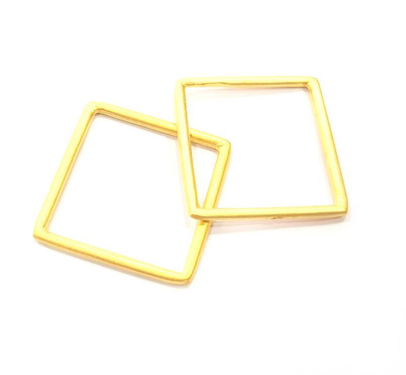 2 Square Connector Matt Gold Connector  (32mm)  G10389