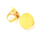Gold Ring Blank Ring Settings Ring Bezel Base Cabochon Mountings Adjustable  (25mm blank ) Gold Plated Brass G10391