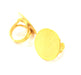 Gold Ring Blank Ring Settings Ring Bezel Base Cabochon Mountings Adjustable  (25mm blank ) Gold Plated Brass G10391