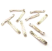 10 Two Perforated Bar Connector Antique Silver Plated Metal (26x4mm) G10437