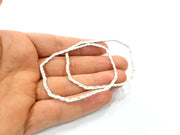 4 Hammered Findings Antique Silver Plated Metal (60x47mm) G10445