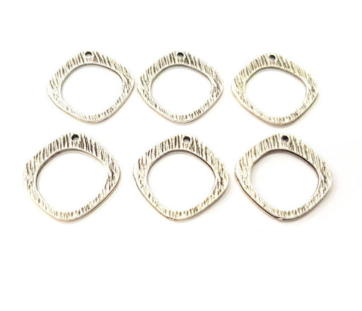 10 Silver Charms Antique Silver Plated Charms (20mm) G10454