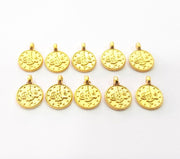 100 Gold Charms Ottoman Signature Charms , Gold Plated  Coin  G9817