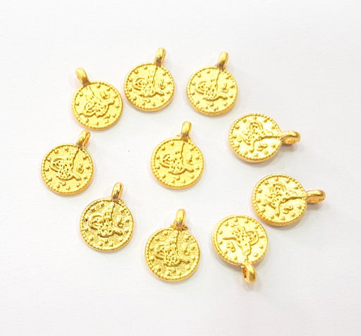 20 Pcs  Ottoman Signature Charms , Gold Plated   G9817