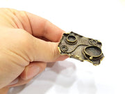 Antique Bronze Ring Blank Ring Setting inlay Mosaic Bezel Base Cabochon Mountings(18x13mm,10mm Blank)Antique Bronze Plated Brass G10464