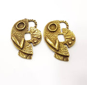 2 Antique Bronze Charm Antique Bronze Plated Metal Charms (40x27mm) G10469