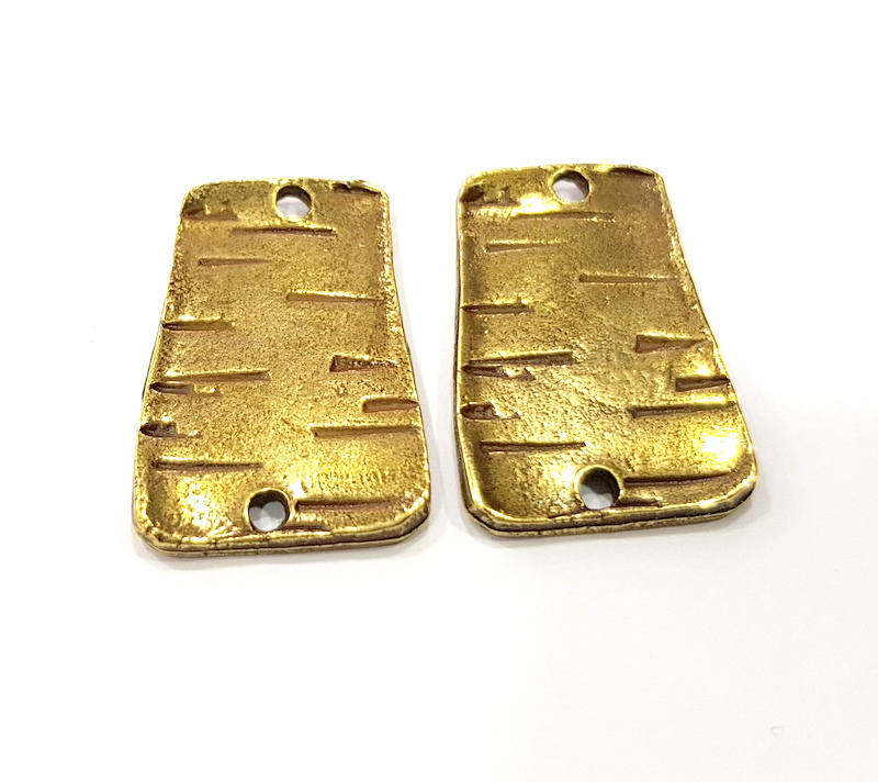 4 Antique Bronze Connector Charm Antique Bronze Plated Metal Charms (28x18mm) G10471