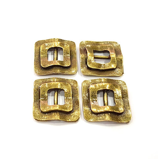 4 Antique Bronze Connector Charm Antique Bronze Plated Metal Charms (20x20mm) G10476